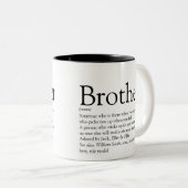 Zwart en Wit Plezier Moderne Broer Definitie  Tweekleurige Koffiemok (Voorkant rechts)