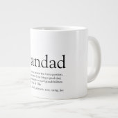 Zwart en Wit Pret Opa Opa Definitie Extra Grote Beker (Voorkant rechts)