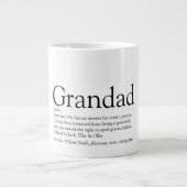 Zwart en Wit Pret Opa Opa Definitie Extra Grote Beker (Voorkant)