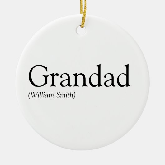Zwart en Wit Pret Opa Opa Papa Keramisch Ornament (Voorkant)