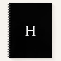 Zwart en Wit Professioneel Monogram Notitieboek