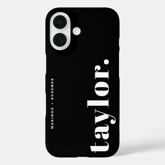 Zwart en wit retro typografie gepersonaliseerd Case-Mate iPhone case (Achterkant)
