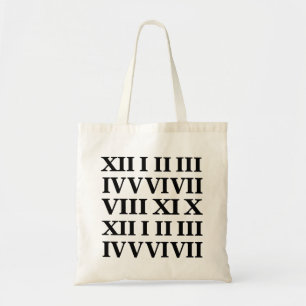 Zwart en wit Romeins cijfer Tote Bag