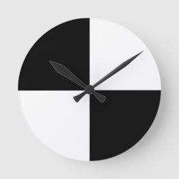 Zwart en wit ronde klok