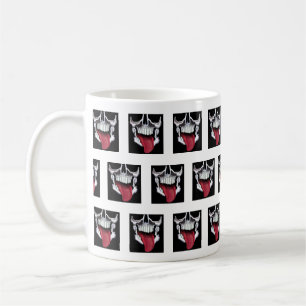 Zwart en wit rood schedelpatroon koffiemok