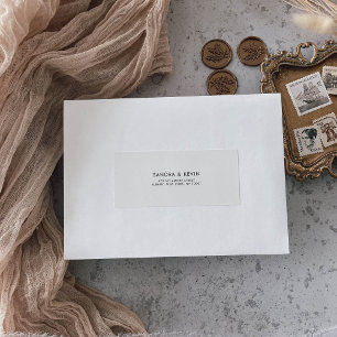 Zwart en wit RSVP-adreslabel Etiket