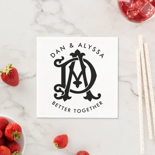 Zwart en wit samen beter servet (Insitu)