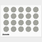 Zwart en wit schaakbord uit ronde sticker (Vel)