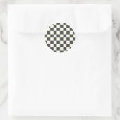 Zwart en wit schaakbord uit ronde sticker (Tas)