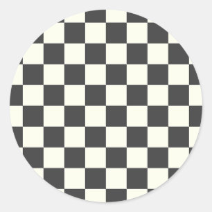 Zwart en wit schaakbord uit ronde sticker