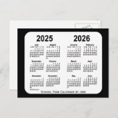 Zwart en Wit Schoolkalender 2025-2026 van Janz Briefkaart (Voorkant / Achterkant)