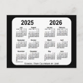 Zwart en Wit Schoolkalender 2025-2026 van Janz Briefkaart (Voorkant)
