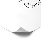 Zwart en wit script bar menuschild met handtekenin poster (Hoek)