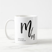 Zwart en wit script monogram koffiemok (Links)