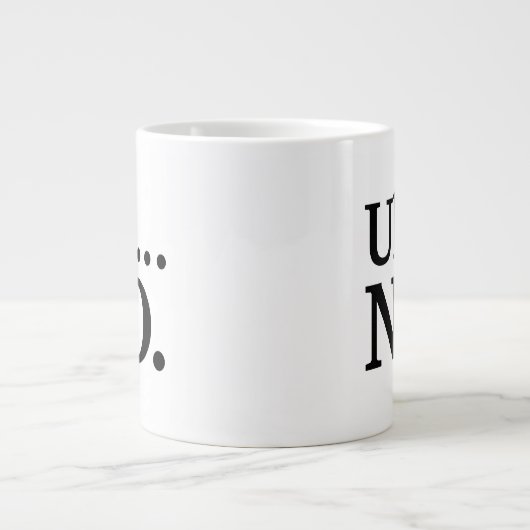 Zwart en wit script... NO Funny Sarcastic Extra Grote Beker (Voorkant)
