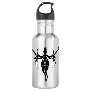 Zwart en Wit Sierlijk Stam- Olifant Mandala Waterfles