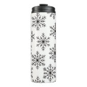 Zwart en wit sneeuwvlokpatroon thermisch reisbeker thermosbeker (Voorkant)