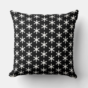 Zwart en wit Star Pattern-Sierkussen Kussen