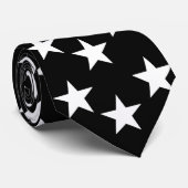 Zwart en wit Star Pattern-Stropdas Stropdas (Opgerold)