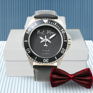 Zwart en wit stijlvolle Groosman Best Man Horloge