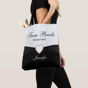Zwart en Wit Team Bruid Draagtas