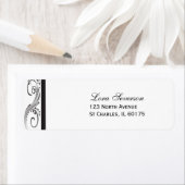 Zwart en wit terugzendadres etiket (Insitu)