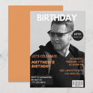 Zwart en wit Tijdschrift Redactioneel 69e verjaard Kaart