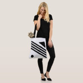 Zwart en wit tote bag (Op model)