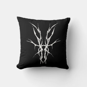 Zwart en Wit Tribal Herten Schedel Jacht Design Kussen