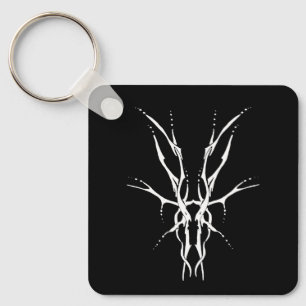 Zwart en Wit Tribal Herten Schedel Jacht Design Sleutelhanger