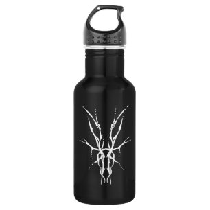 Zwart en Wit Tribal Herten Schedel Jacht Design Waterfles