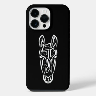 Zwart en wit tribale paard iPhone 14 pro max hoesje