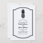 Zwart en Wit Tropische Ananas Elegante Chic Kaart (Voorkant)