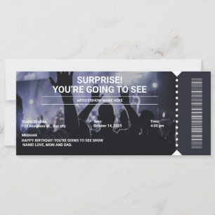 Zwart en Wit Verrassingsconcert Ticket Cadeau Kaart
