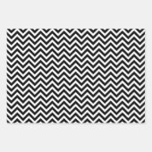 Zwart en Wit Verschillende Maten Chevron Inpakpapier Vel (Voorkant 3)