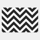 Zwart en Wit Verschillende Maten Chevron Inpakpapier Vel (Voorkant)