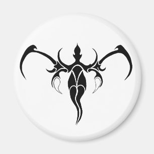Zwart en wit versierde stamolifant-mandala magneet