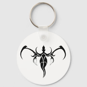 Zwart en wit versierde stamolifantmandala sleutelhanger