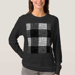 Zwart en wit vet geblokt geruit ontwerp t-shirt