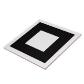 Zwart en wit vierkant design. tegeltje (Zijkant)