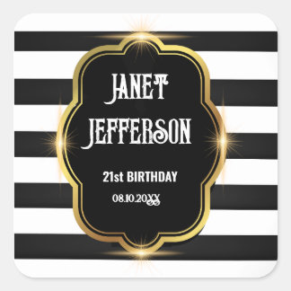 Zwart en wit vierkante sticker