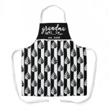 Zwart en Wit Vintage Damast Strepen Oma Est