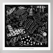 Zwart en wit vispatroon Moderne Art Print (Voorkant)