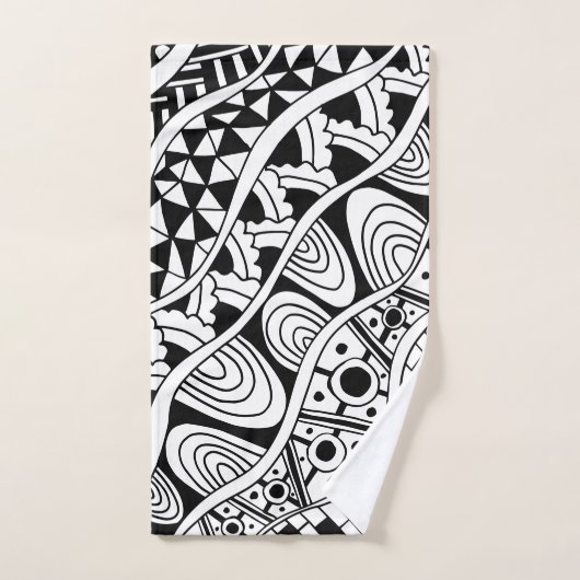 Zwart en wit, vrij handpatroon handdoek (Handdoek)