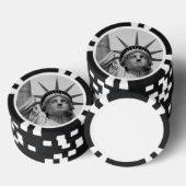 Zwart en wit Vrijheidsbeeld Pokerchips (Opstapeling)