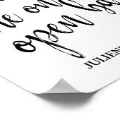 Zwart en wit Wedding Open Bar, 8 x 10 Sign Poster (Hoek)