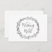 Zwart en wit wensen het goed. Botanische bruiloft Informatiekaartje (Voorkant / Achterkant)