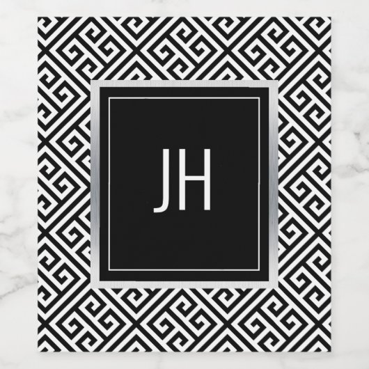 Zwart en wit wijn etiket (Enkel label)