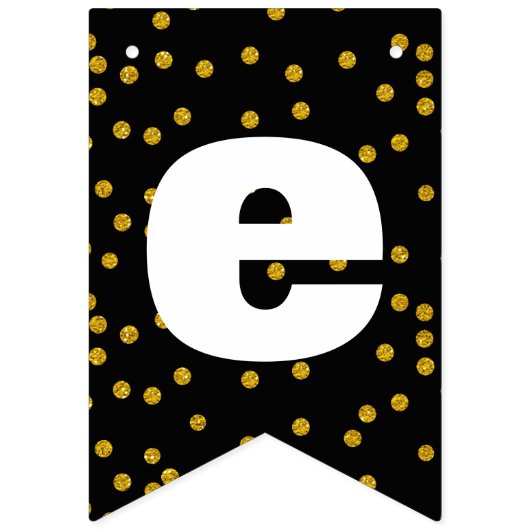 Zwart en wit willekeurig gouden stippenpatroon bru vlaggetjes (Tweede vlag)