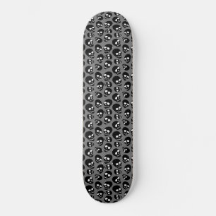 Zwart en wit willekeurige schedels skateboard